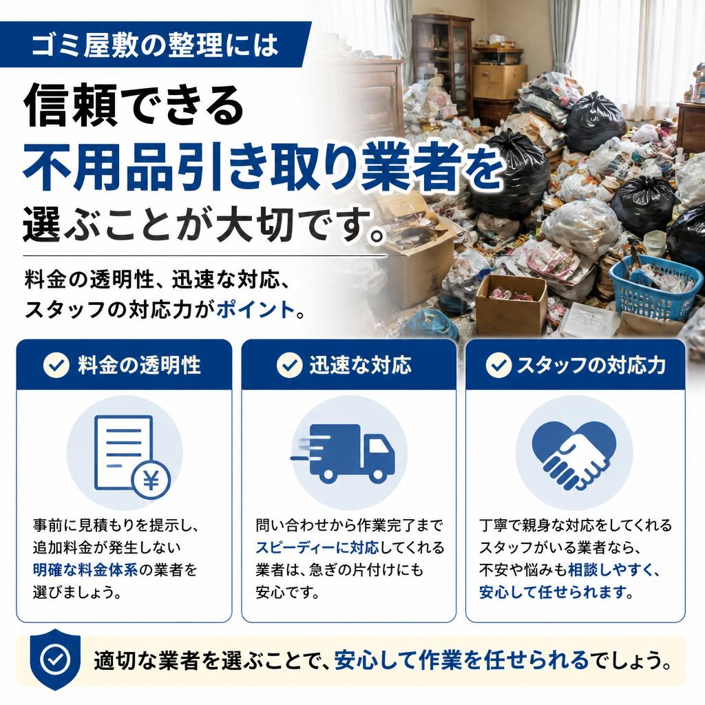 不用品引き取り業者の選び方